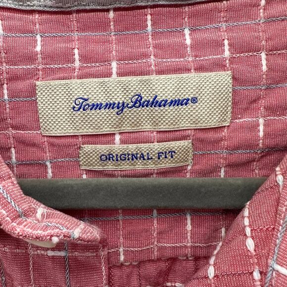 Tommy Bahama 2XL Original Fit Casual Button Up Short Sleeved Shirt Pink Vacation - Picture 3 of 10